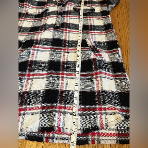 Zara Black and Red Plaid Shirt Jacket - Picture 5 of 5